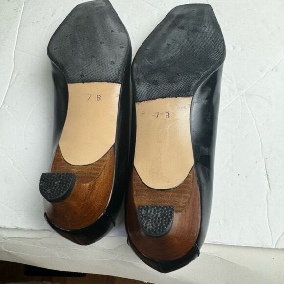 Gucci Tom Ford Vintage NEW Leather Logo Square Toe Kitten Heel shoes Loafers 7B - Picture 15 of 16